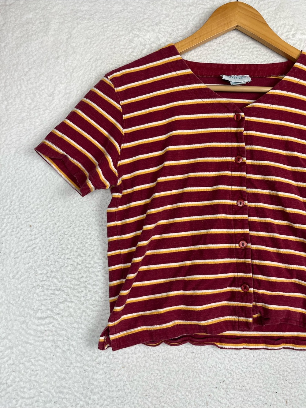 Just clothes stripe button tee